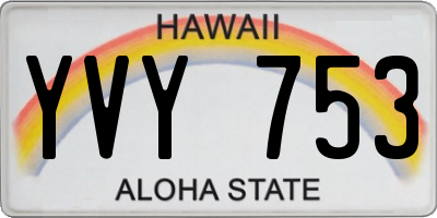 HI license plate YVY753
