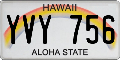 HI license plate YVY756