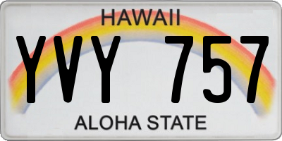 HI license plate YVY757