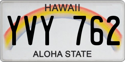HI license plate YVY762