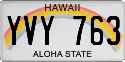 HI license plate YVY763