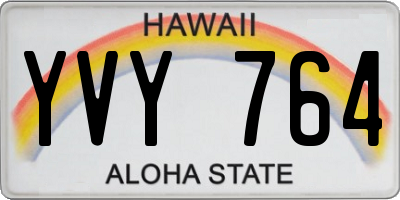 HI license plate YVY764