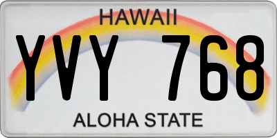 HI license plate YVY768