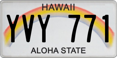 HI license plate YVY771