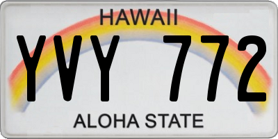 HI license plate YVY772