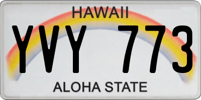 HI license plate YVY773