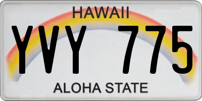 HI license plate YVY775
