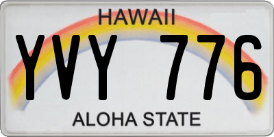 HI license plate YVY776