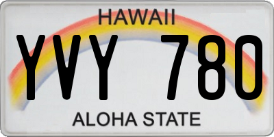 HI license plate YVY780
