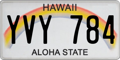 HI license plate YVY784