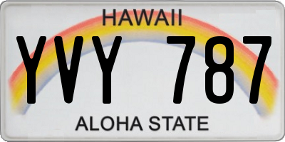 HI license plate YVY787