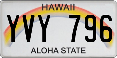 HI license plate YVY796
