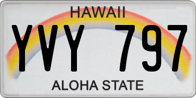 HI license plate YVY797