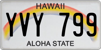 HI license plate YVY799