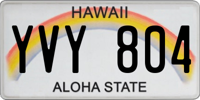 HI license plate YVY804