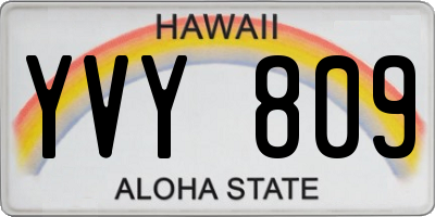 HI license plate YVY809