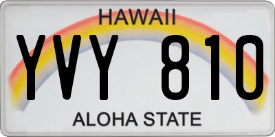 HI license plate YVY810