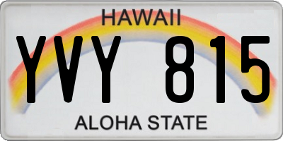 HI license plate YVY815