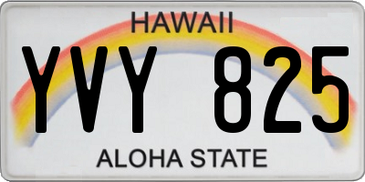 HI license plate YVY825