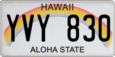 HI license plate YVY830