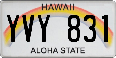 HI license plate YVY831