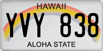 HI license plate YVY838