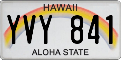 HI license plate YVY841