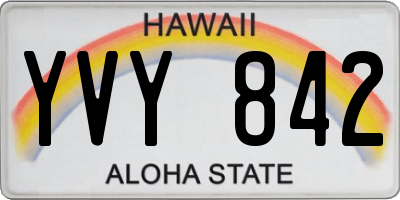 HI license plate YVY842