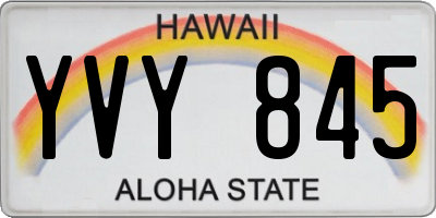 HI license plate YVY845