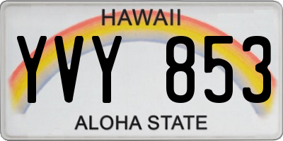HI license plate YVY853
