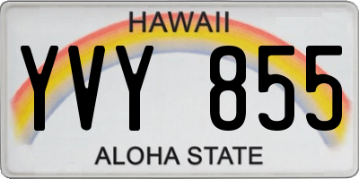 HI license plate YVY855