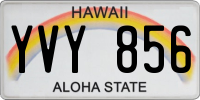 HI license plate YVY856
