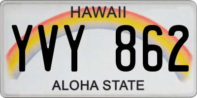 HI license plate YVY862