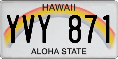HI license plate YVY871