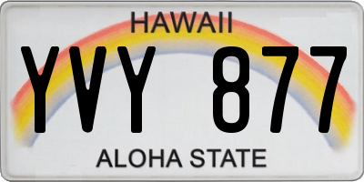 HI license plate YVY877