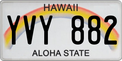HI license plate YVY882