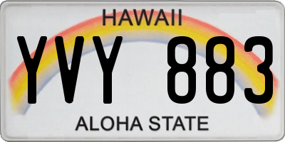 HI license plate YVY883