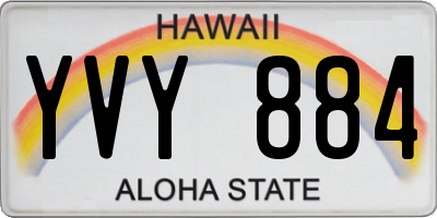 HI license plate YVY884