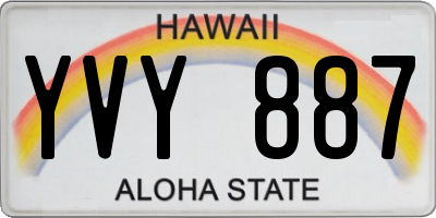 HI license plate YVY887