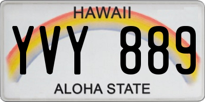 HI license plate YVY889