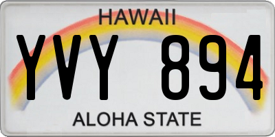 HI license plate YVY894