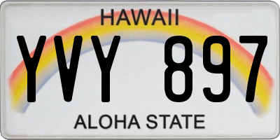 HI license plate YVY897