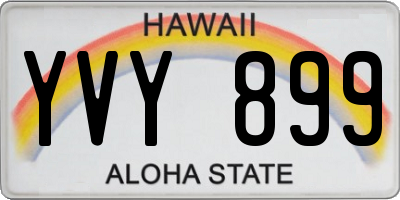 HI license plate YVY899