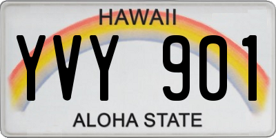 HI license plate YVY901