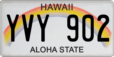 HI license plate YVY902