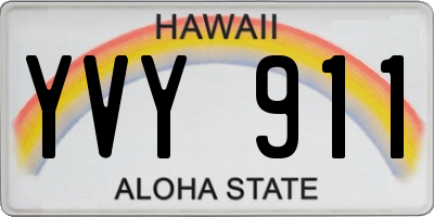 HI license plate YVY911