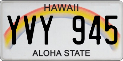 HI license plate YVY945