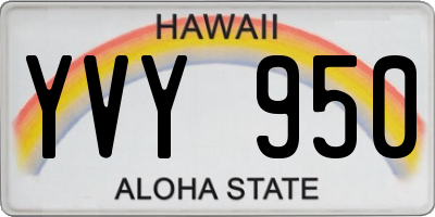 HI license plate YVY950