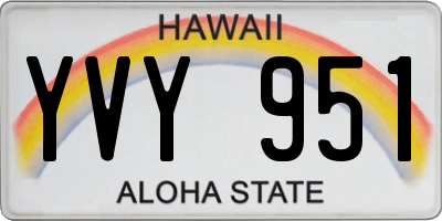 HI license plate YVY951