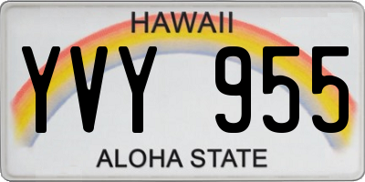 HI license plate YVY955